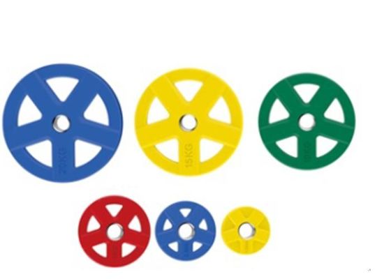 Geräuscharme Gewichtheberplatten, gummibeschichtete Ausführungen, hohe Stoßfestigkeit, langlebige Platten für den Schwerlastbereich im Fitnessstudio