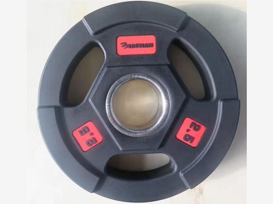 Gewicht von 2,5 lb bis 20 kg Gewichtstrainungsplatten Dauerhafte Eisen Gummi-Handgriff Material ideal für Fitnessstudio Krafttraining-Ausrüstung